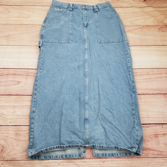 The Ragged Priest Skirt Women's XL Jeans Denim Maxi Light Wash Long Ladies - Picture 1 of 12